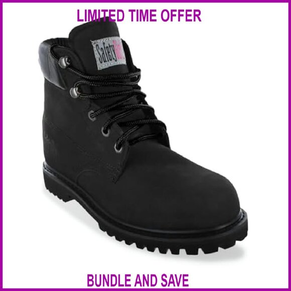 Steel Toe Work Boots Waterproof Slip Resistant Lightweight Nubuck Leather Size - Picture 2 of 7